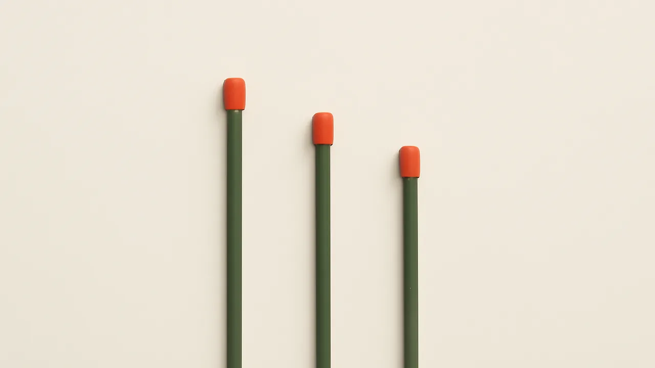 Abstract payment-rail side-by-side composition rendered in deep sage and coral